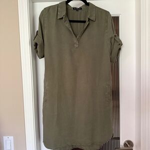*GUC* Tencel collared short-sleeve tunic / dress M